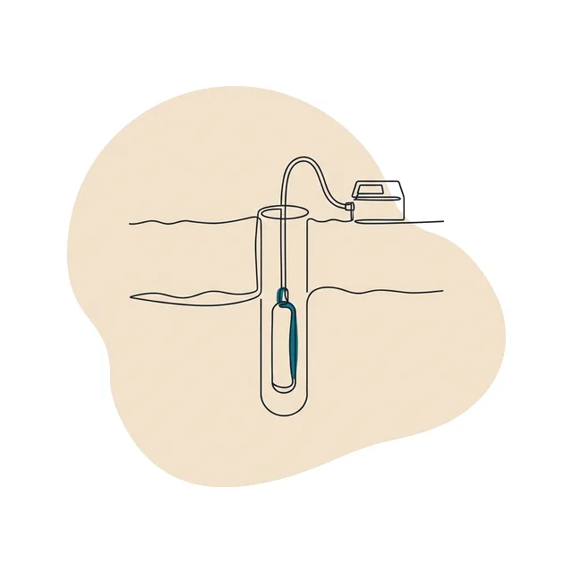 Sonde pressiométrique descendue dans un forage